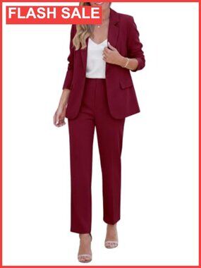 Women's Dressy Two Piece Pant Suit Set Blazer Pants Business Work